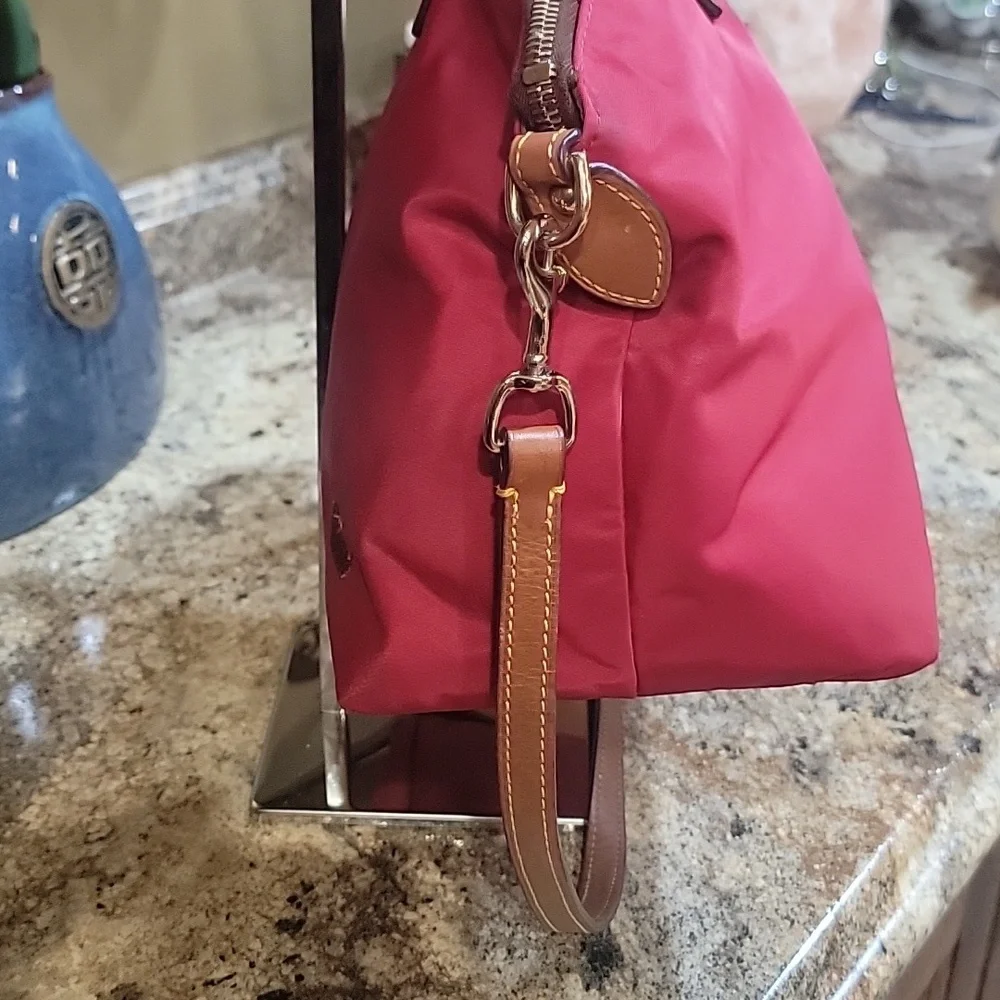 DOONEY & BOURKE RED NYLON SATCHEL TOTE - Picture 6 of 12
